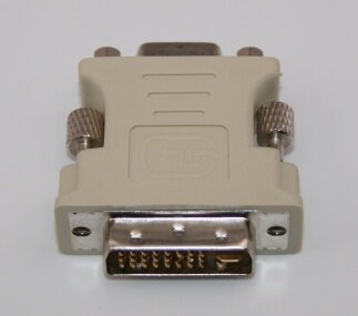 Adapter DVI 24+1 pin Stecker to VGA 15 polig Buchse Grau