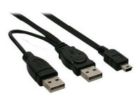 USB 2.0 Kabel, 2x Stecker A auf mini Stecker B - 1m